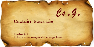 Csobán Gusztáv névjegykártya